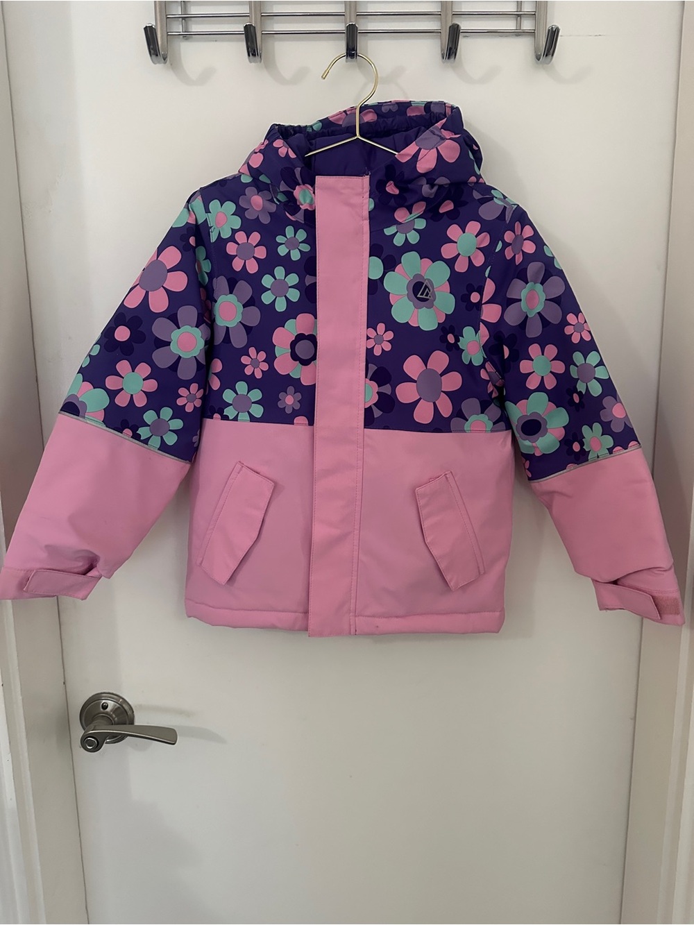 Ripzone Girls Waterproof Floral Winter Jacket Pink Purple Size 6